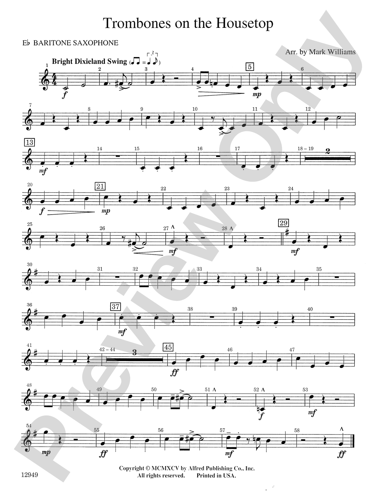 Trombones on the Housetop: E-flat Baritone Saxophone