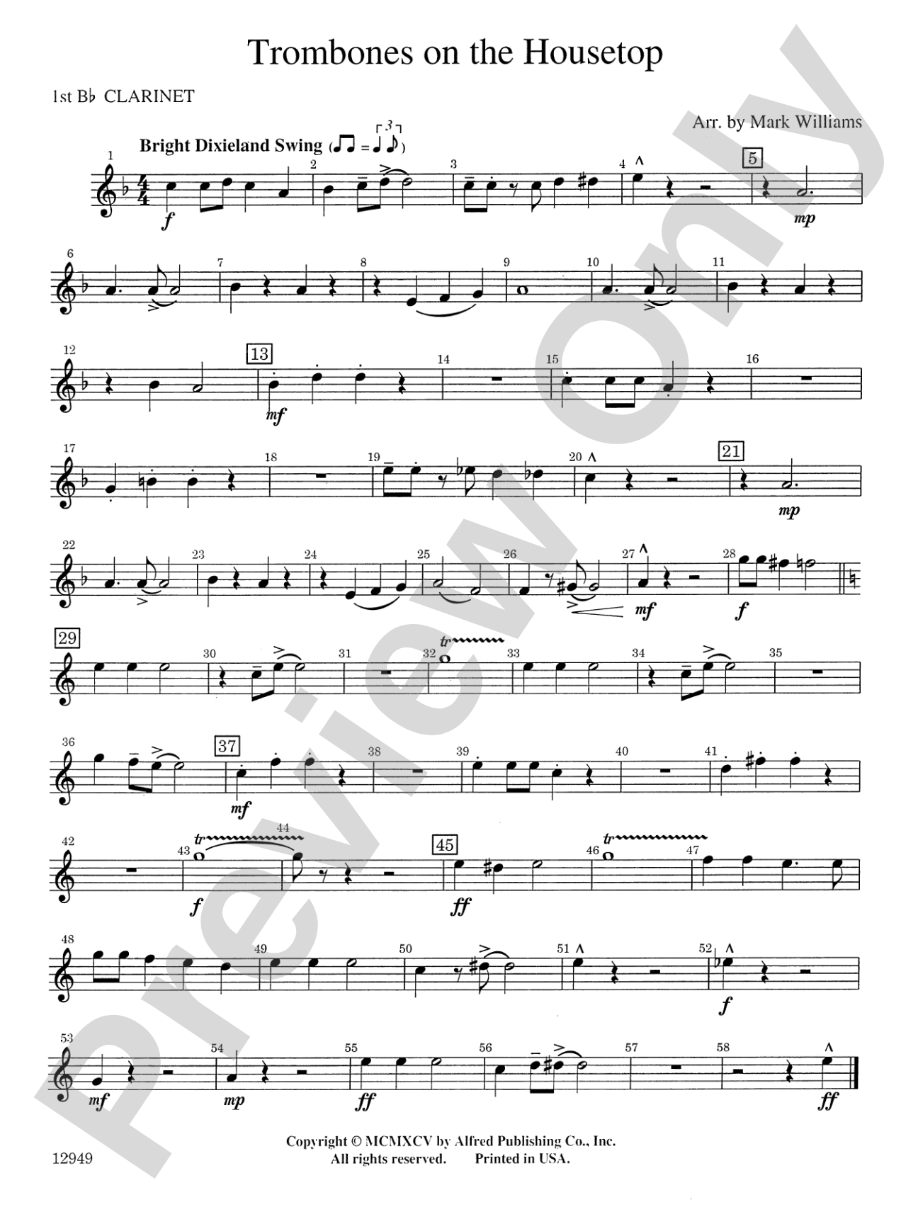 Trombones on the Housetop: 1st B-flat Clarinet