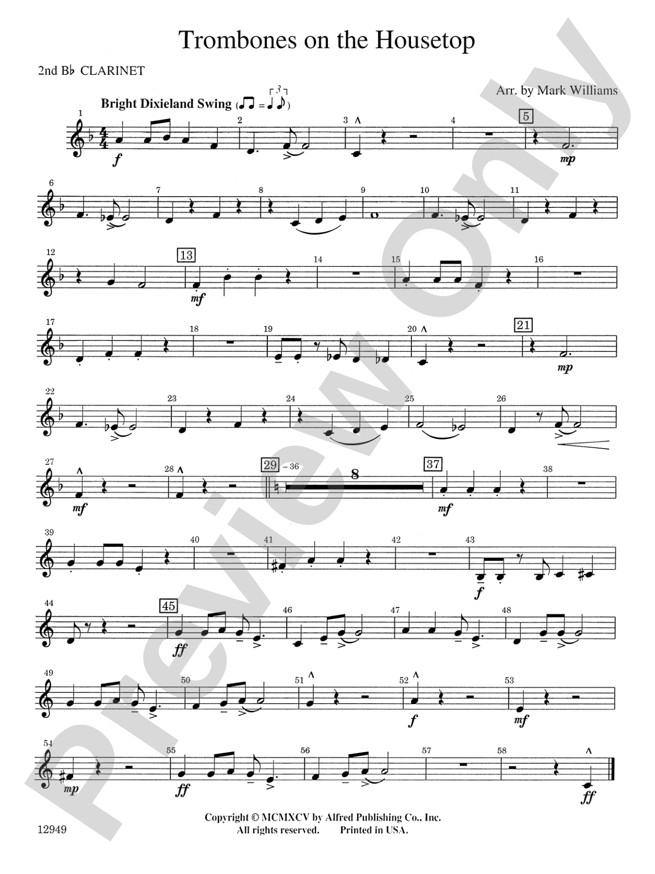Trombones on the Housetop: 2nd B-flat Clarinet