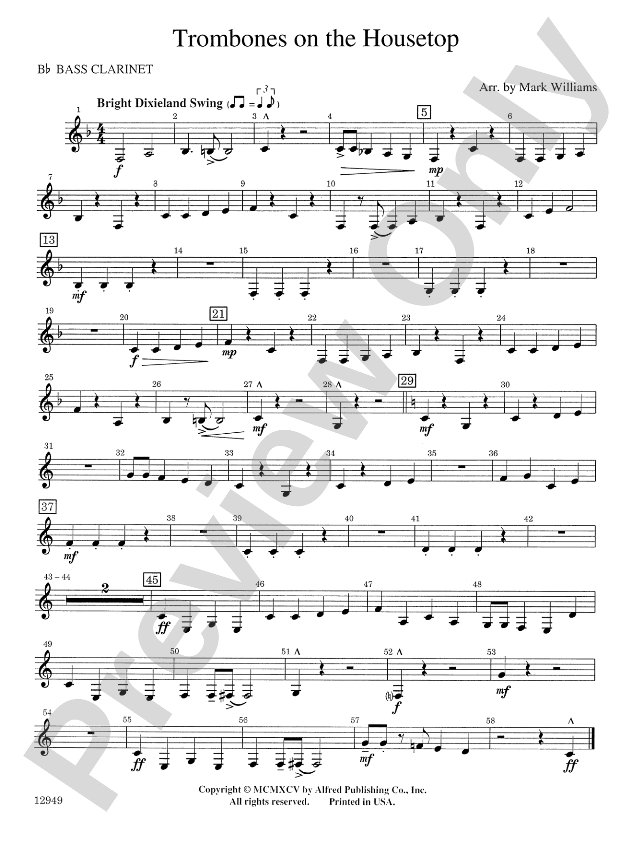 Trombones on the Housetop: B-flat Bass Clarinet