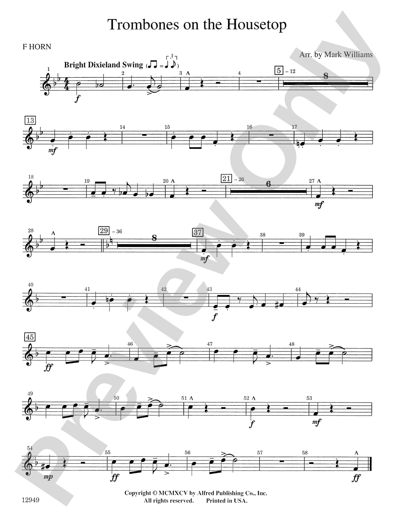 Trombones on the Housetop: 1st F Horn