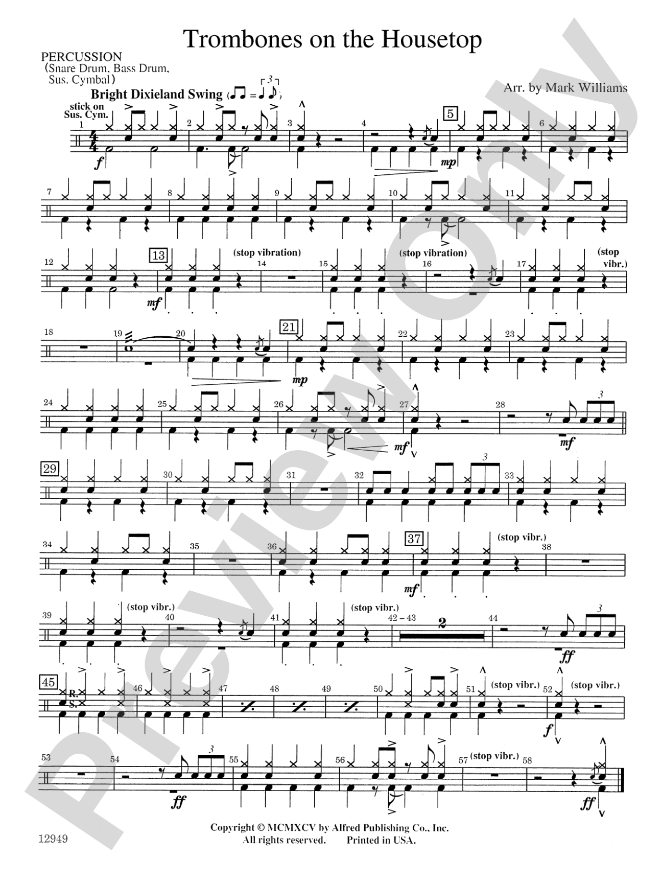 Trombones on the Housetop: 1st Percussion