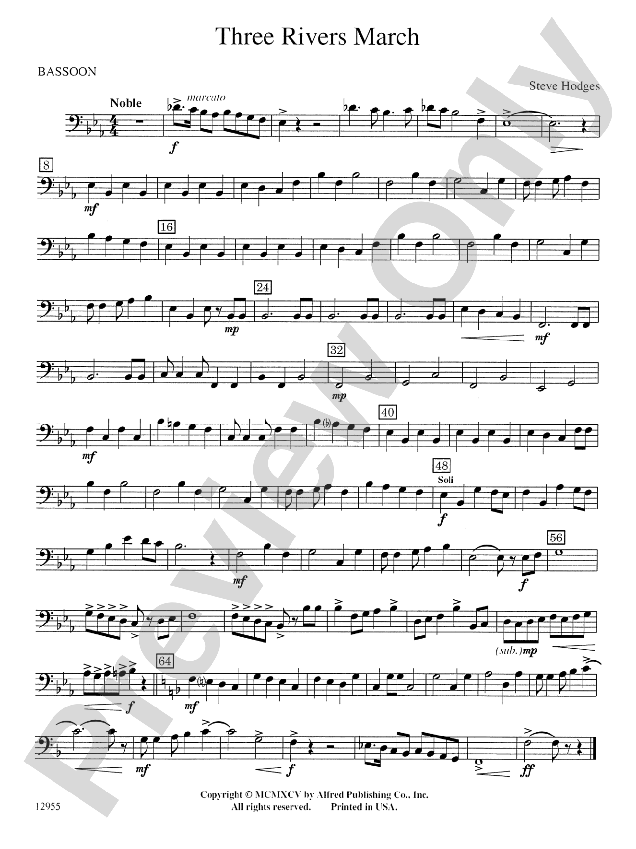 Three Rivers March: Bassoon