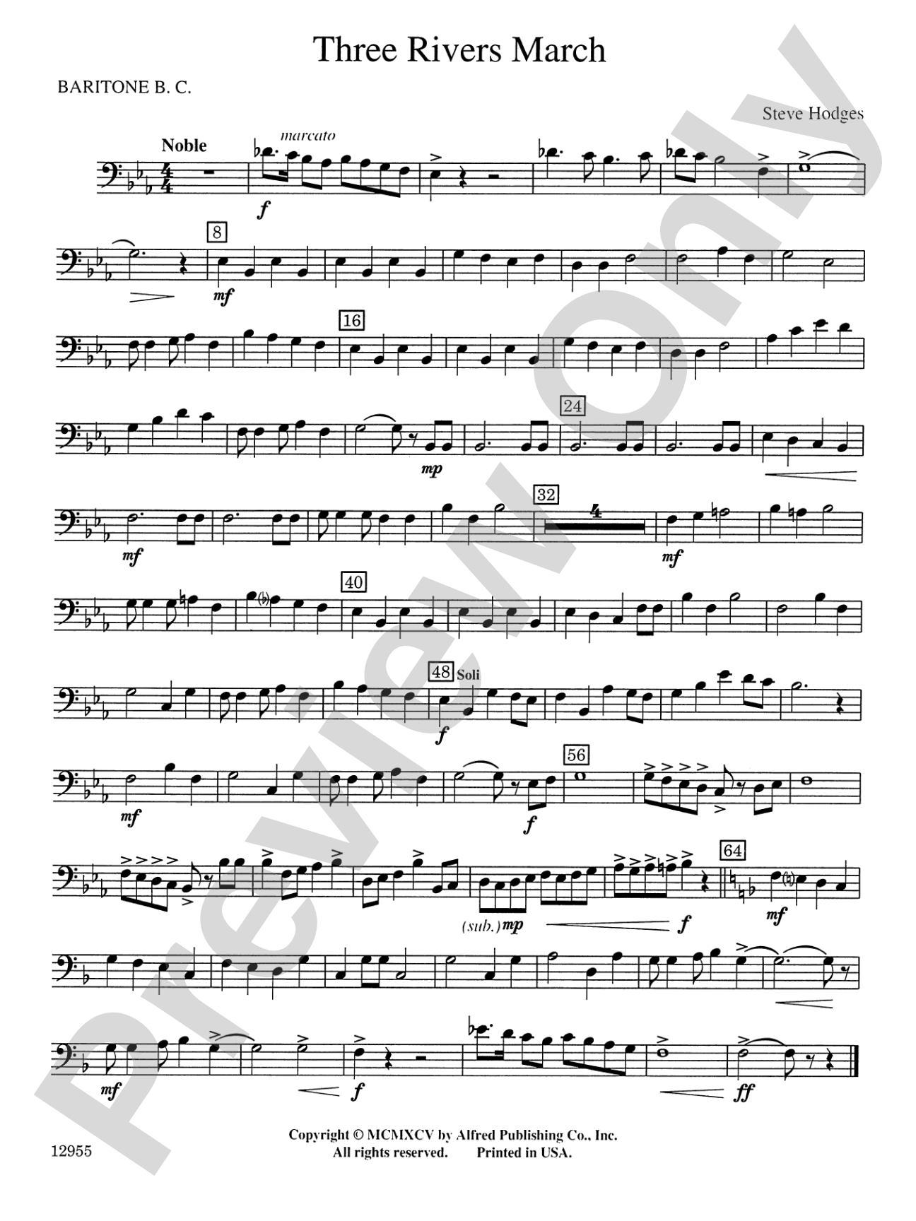 Three Rivers March: Baritone B.C.
