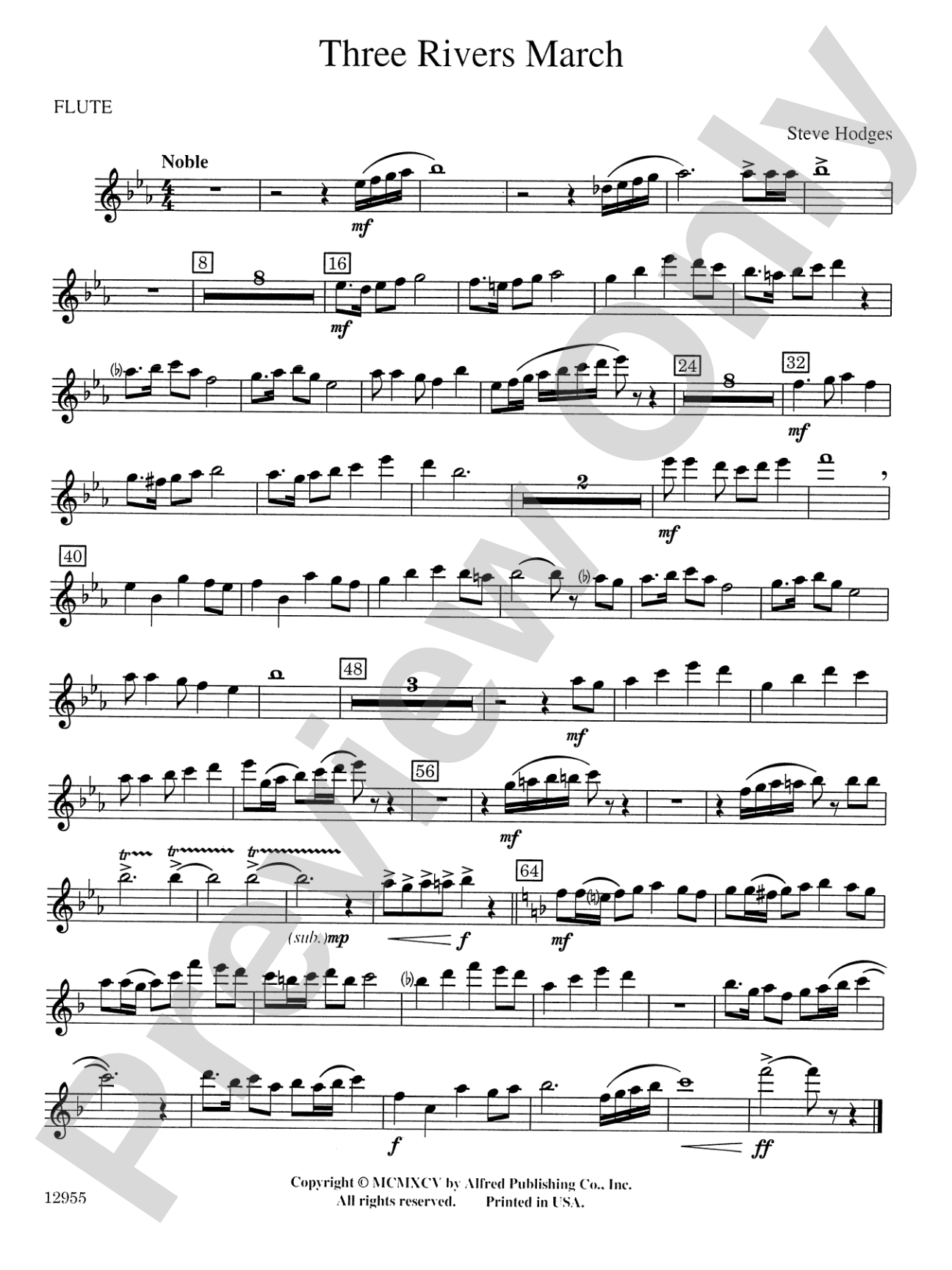 Three Rivers March: Flute
