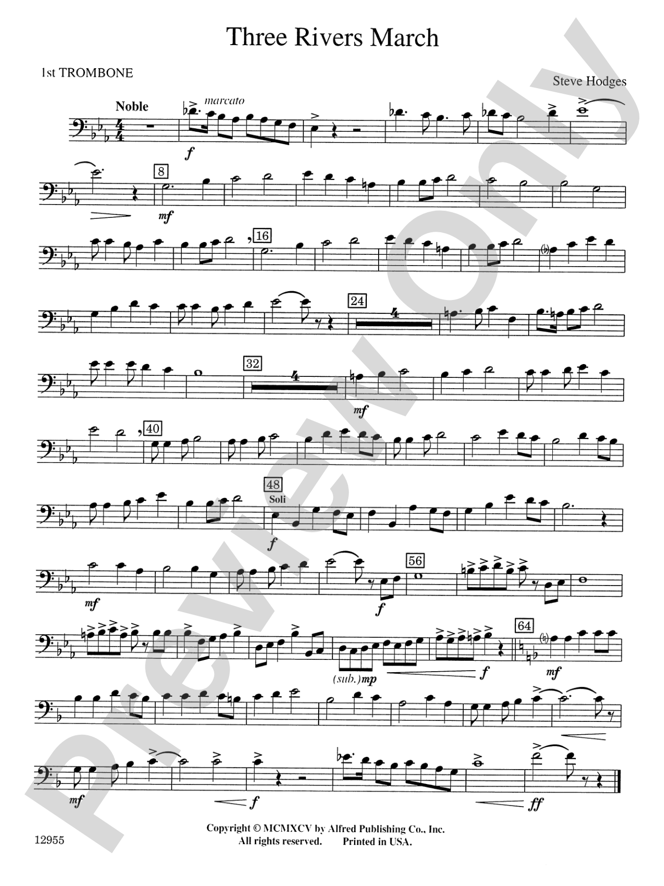 Three Rivers March: 1st Trombone