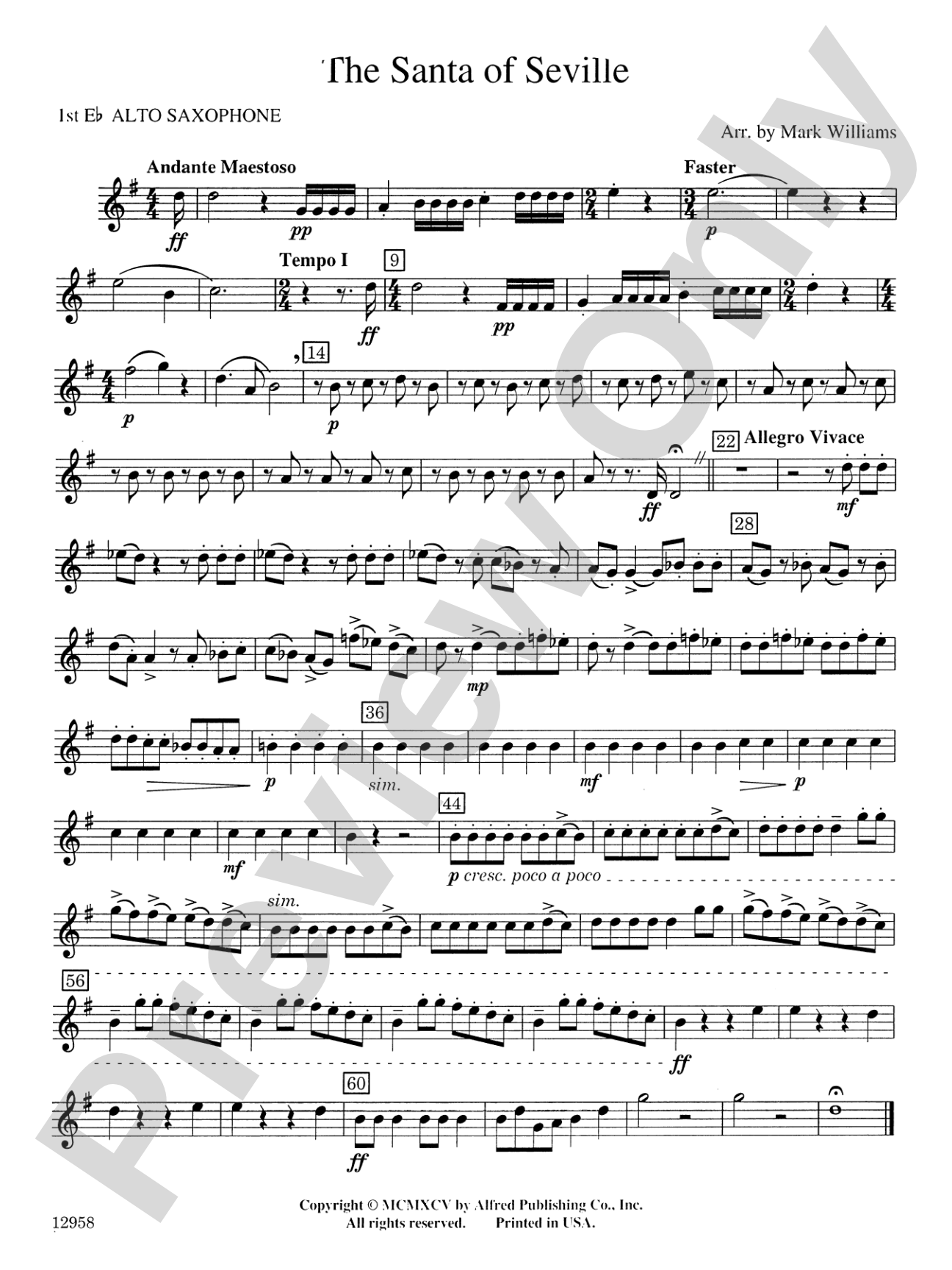 The Santa of Seville: E-flat Alto Saxophone