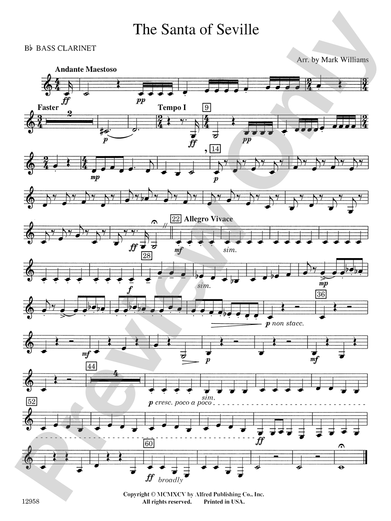 The Santa of Seville: B-flat Bass Clarinet