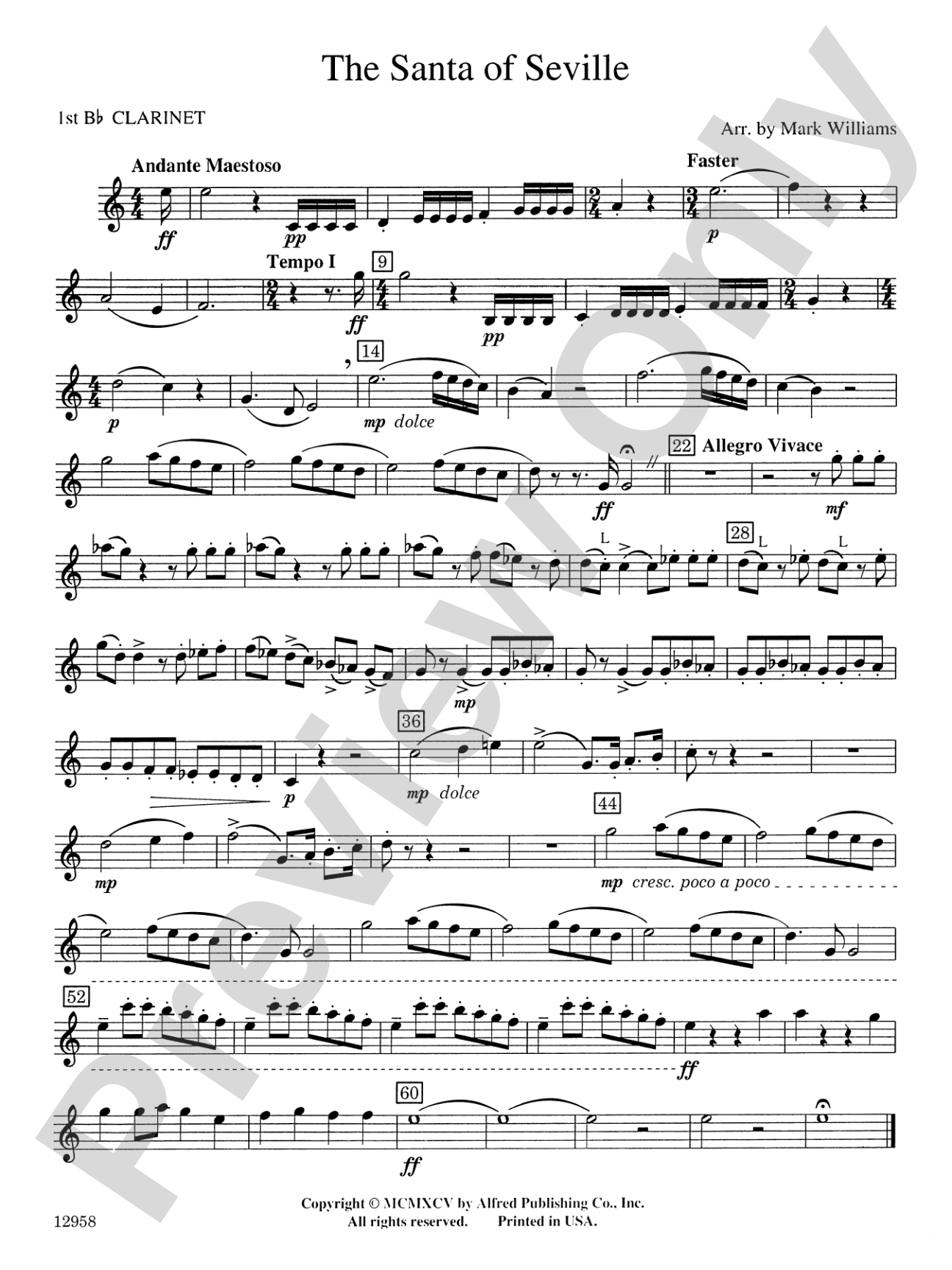 The Santa of Seville: 1st B-flat Clarinet