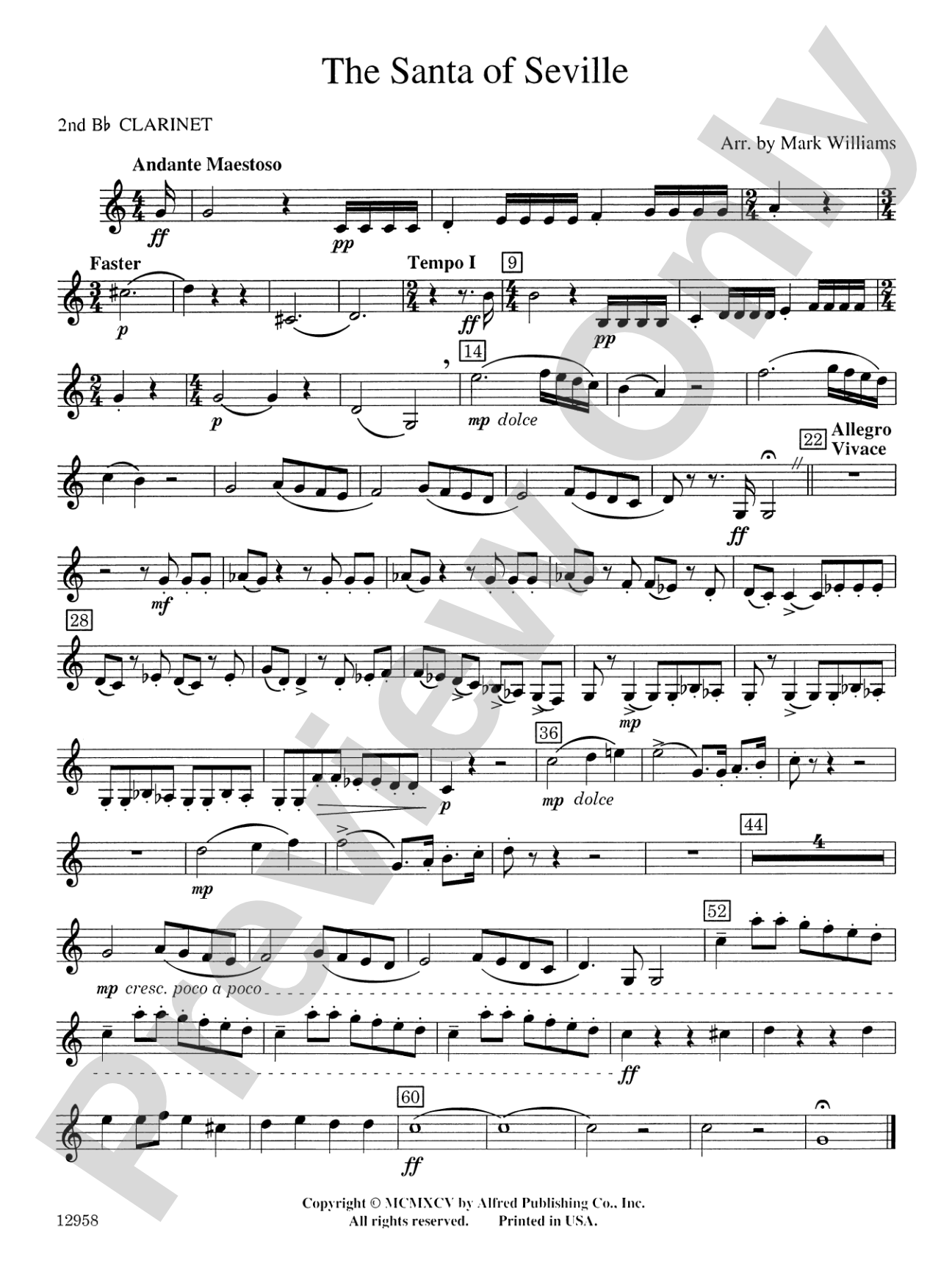 The Santa of Seville: 2nd B-flat Clarinet