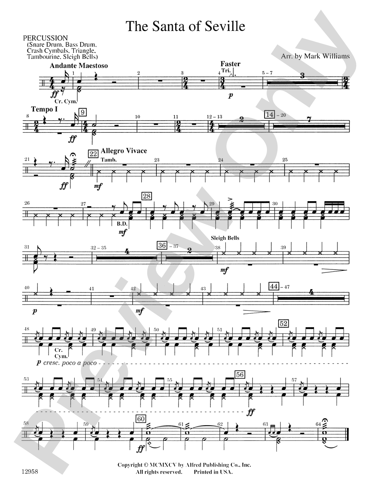 The Santa of Seville: 1st Percussion