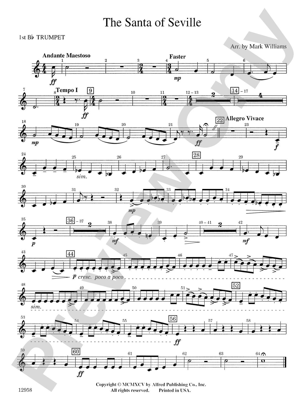The Santa of Seville: 1st B-flat Trumpet
