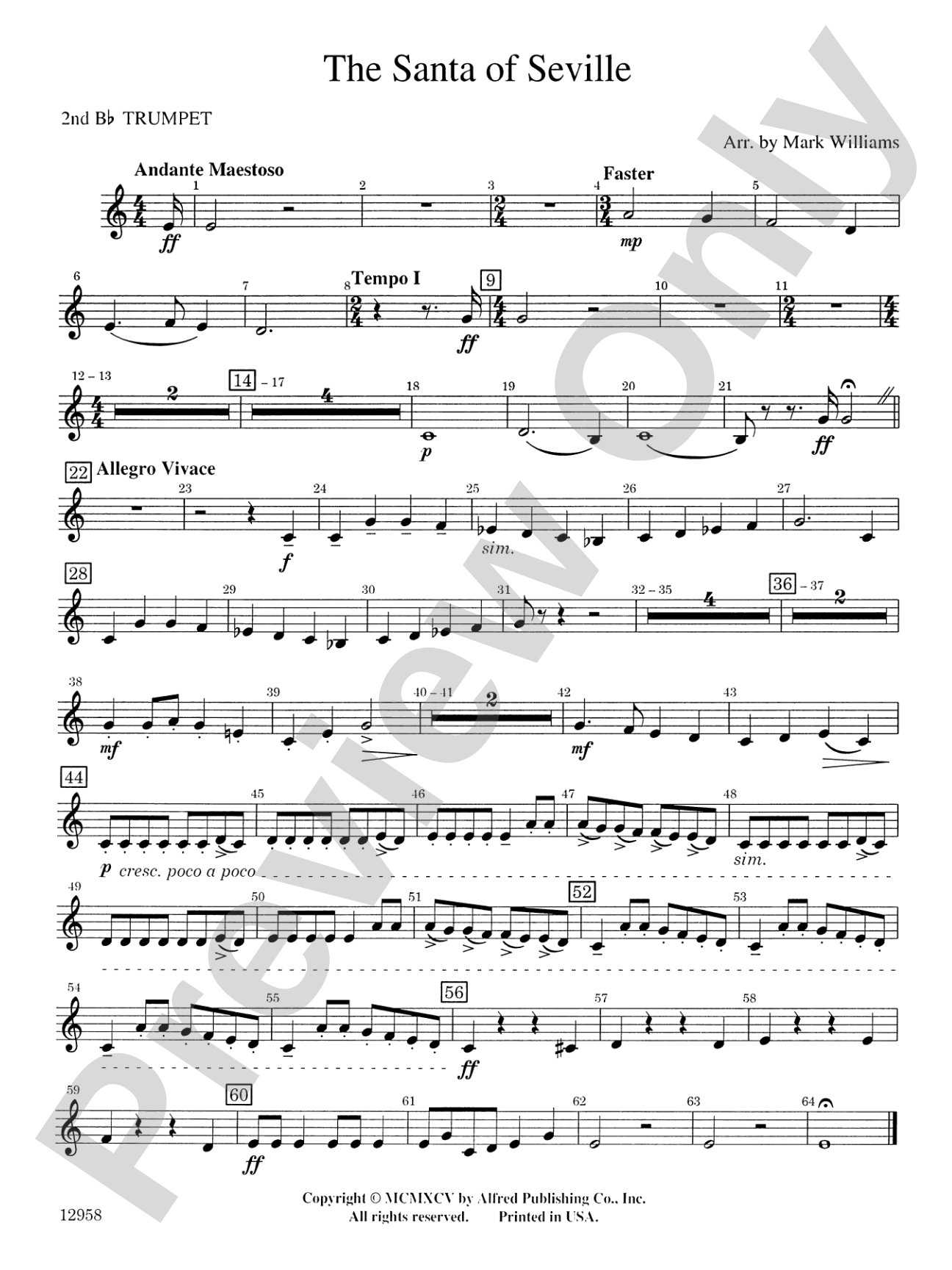 The Santa of Seville: 2nd B-flat Trumpet