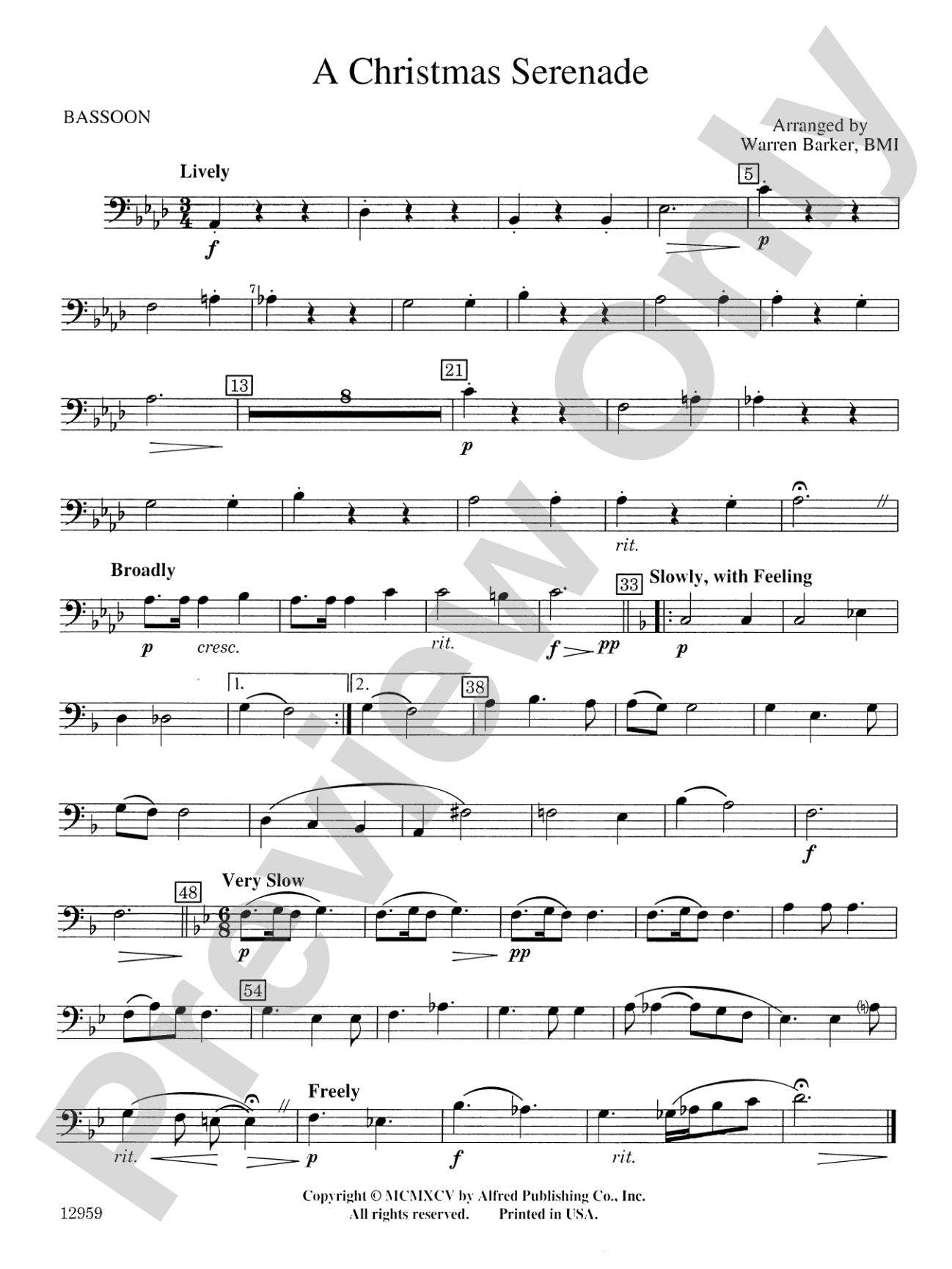A Christmas Serenade (with optional chorus): Bassoon