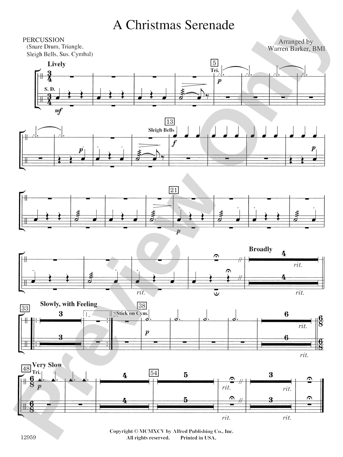 A Christmas Serenade (with optional chorus): 1st Percussion