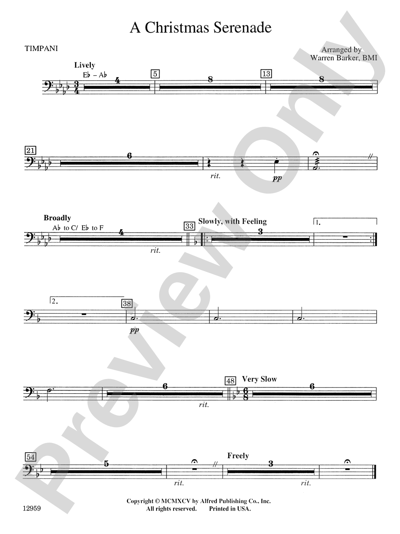A Christmas Serenade (with optional chorus): Timpani