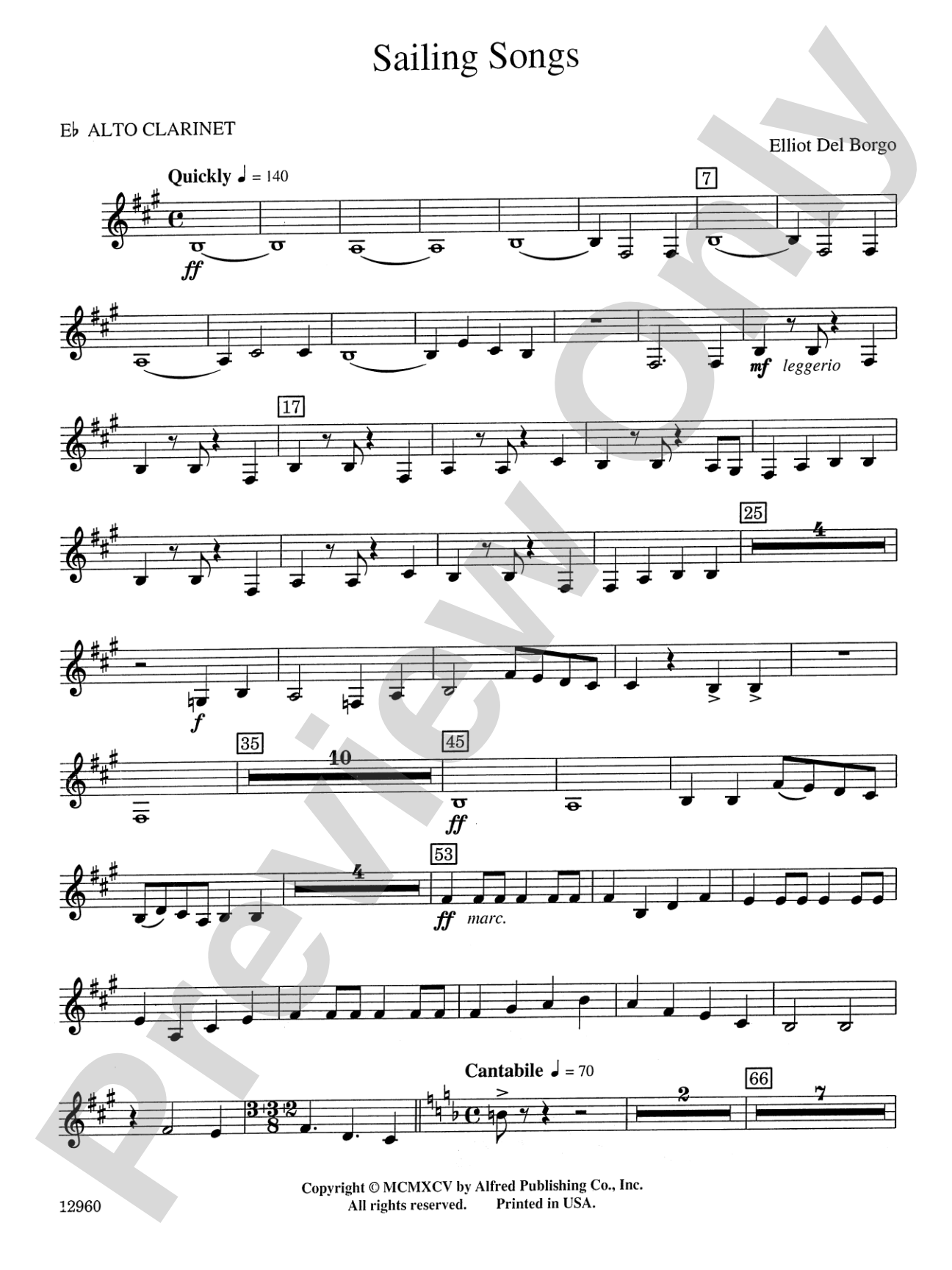 Sailing Songs: E-flat Alto Clarinet