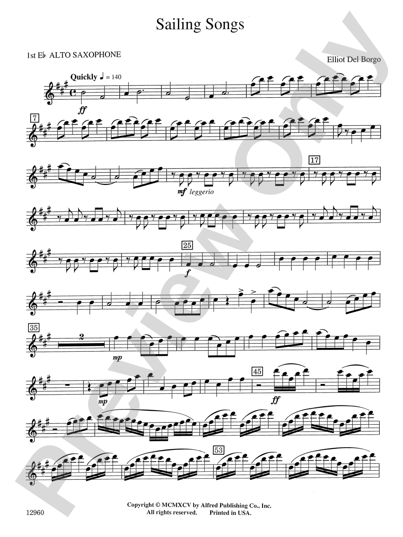 Sailing Songs: E-flat Alto Saxophone