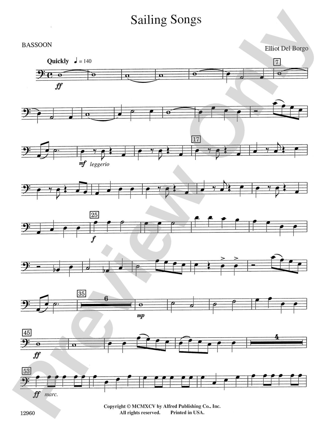 Sailing Songs: Bassoon