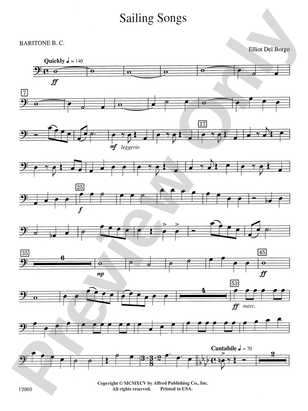 Sailing Songs: Baritone B.C.