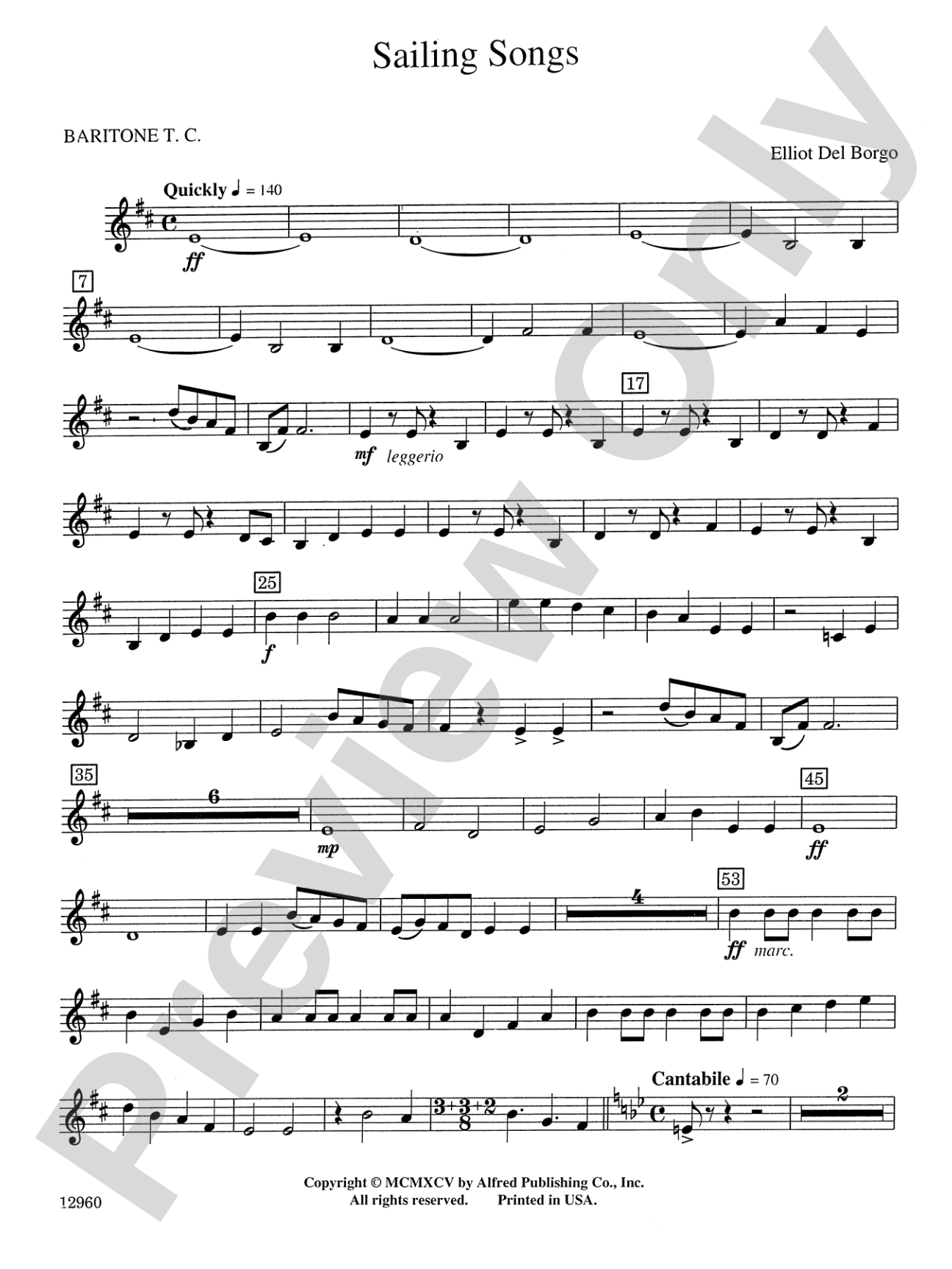 Sailing Songs: Baritone T.C.