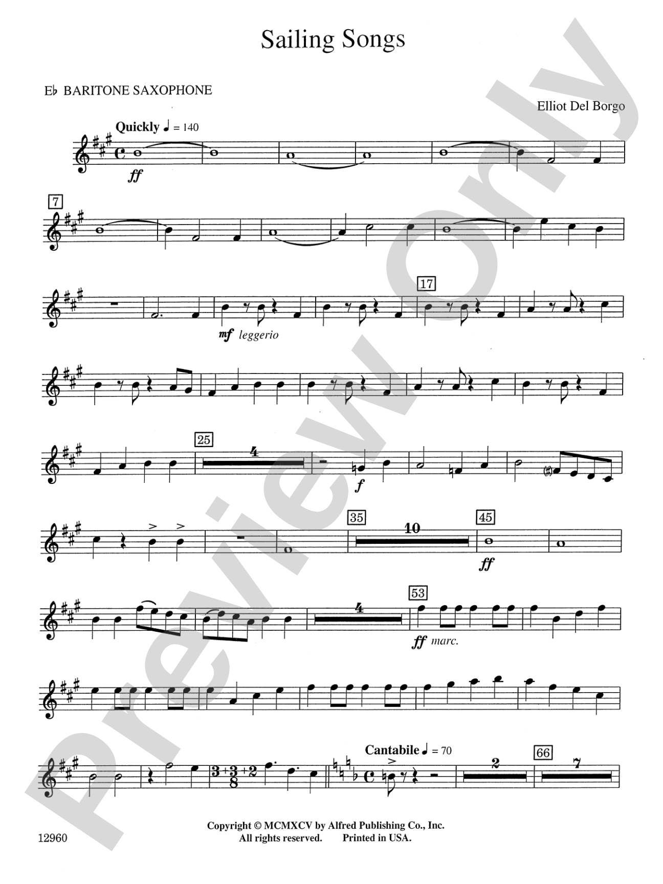 Sailing Songs: E-flat Baritone Saxophone