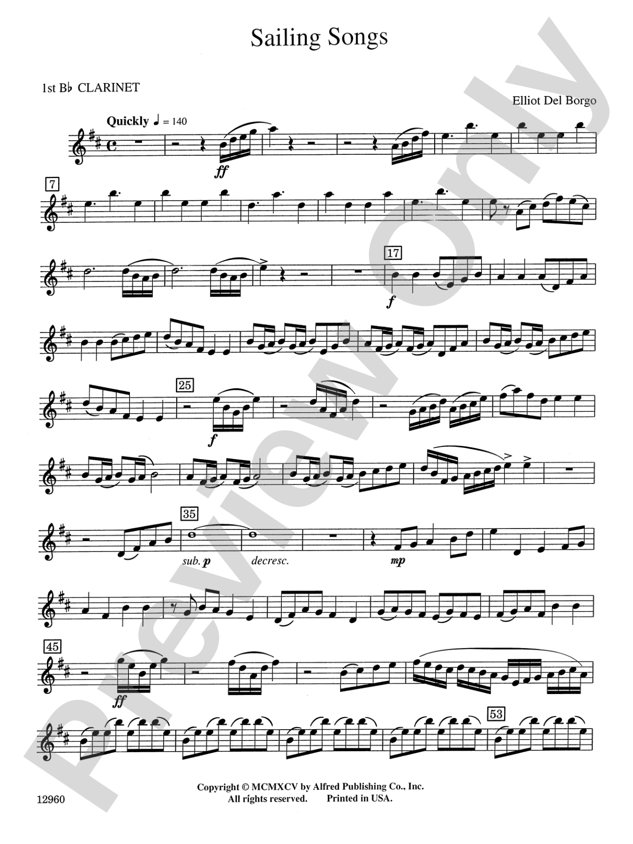Sailing Songs: 1st B-flat Clarinet