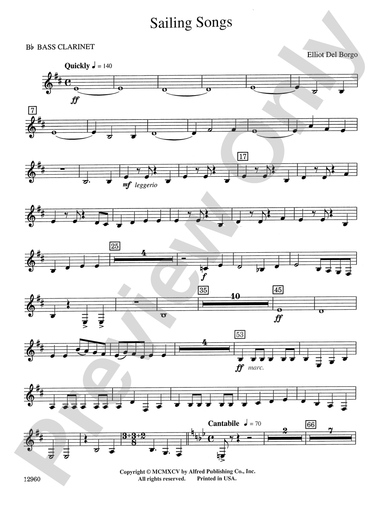 Sailing Songs: B-flat Bass Clarinet