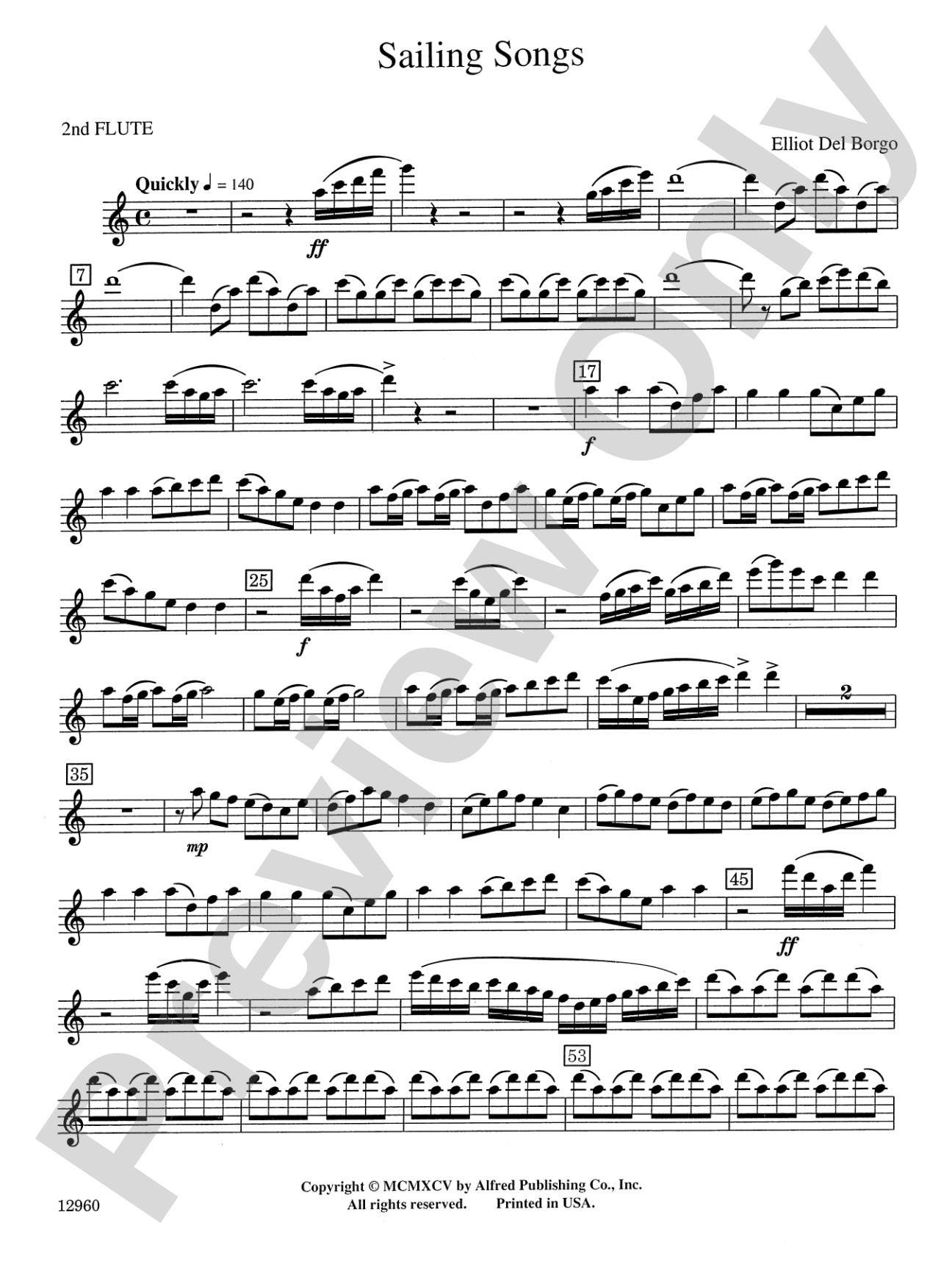 Sailing Songs: 2nd Flute