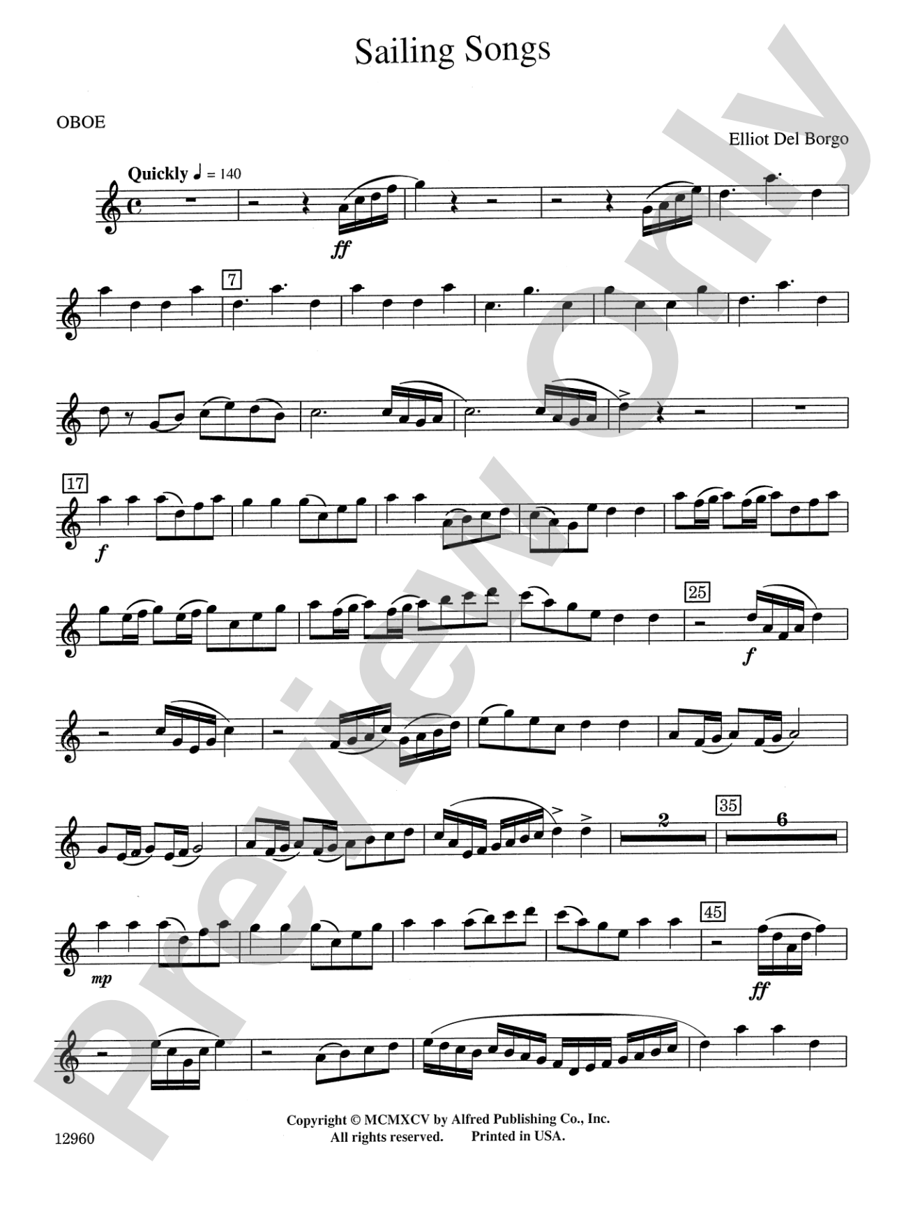 Sailing Songs: Oboe