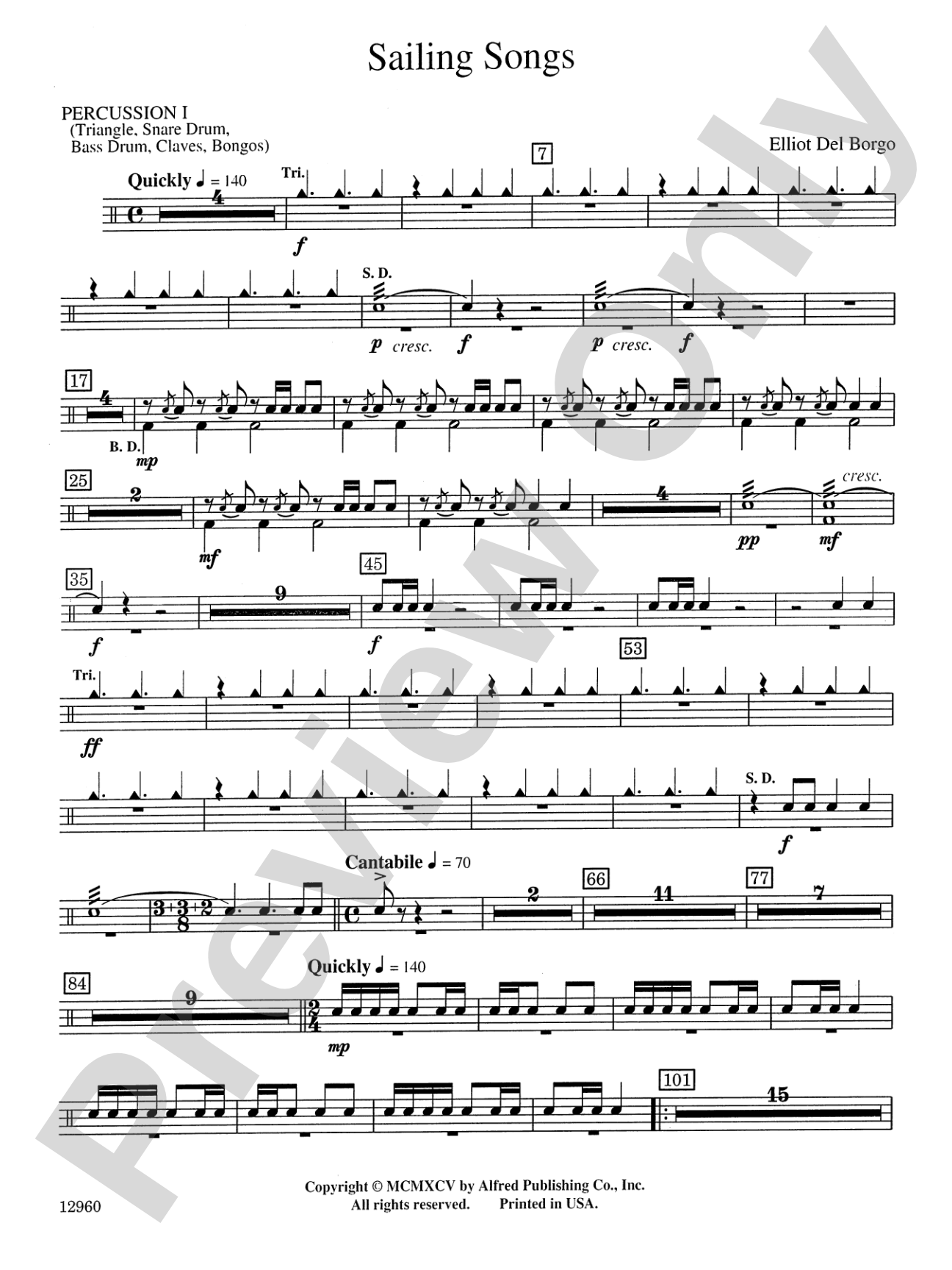 Sailing Songs: 1st Percussion