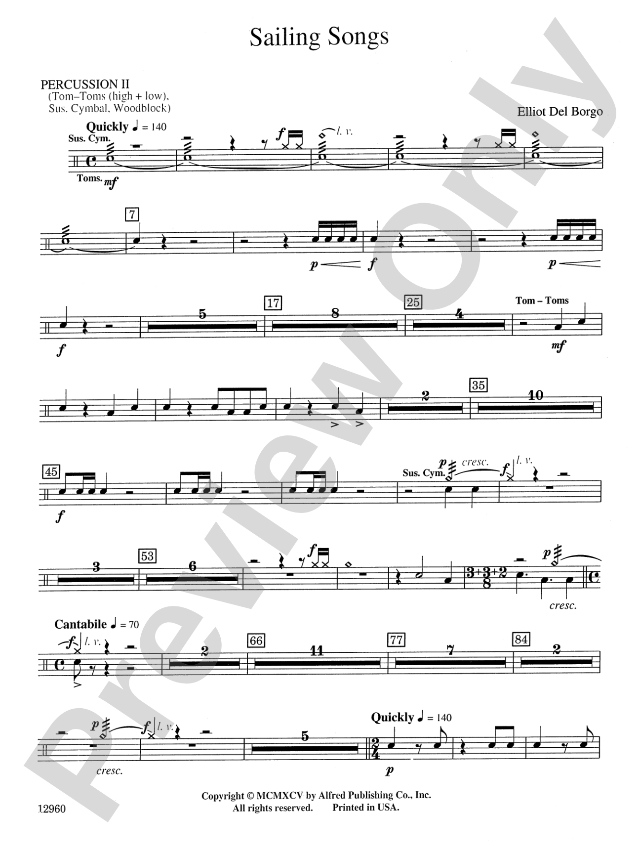 Sailing Songs: 2nd Percussion