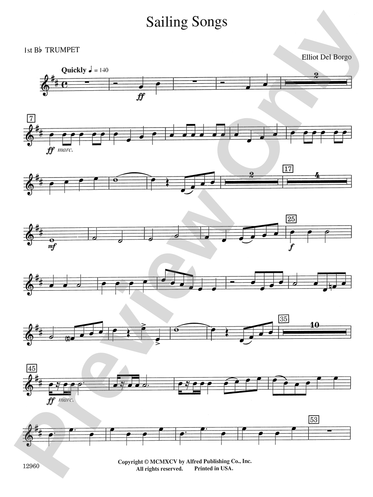 Sailing Songs: 1st B-flat Trumpet