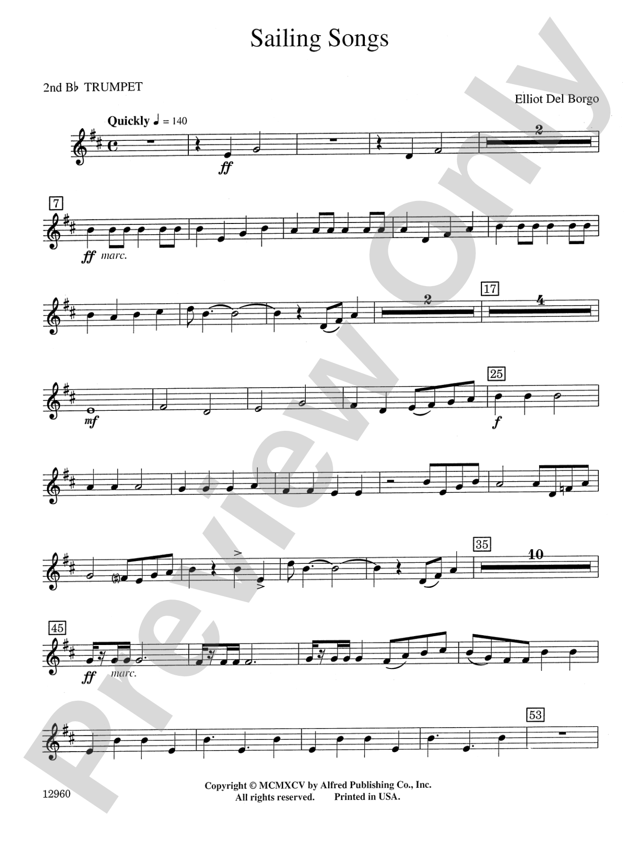 Sailing Songs: 2nd B-flat Trumpet