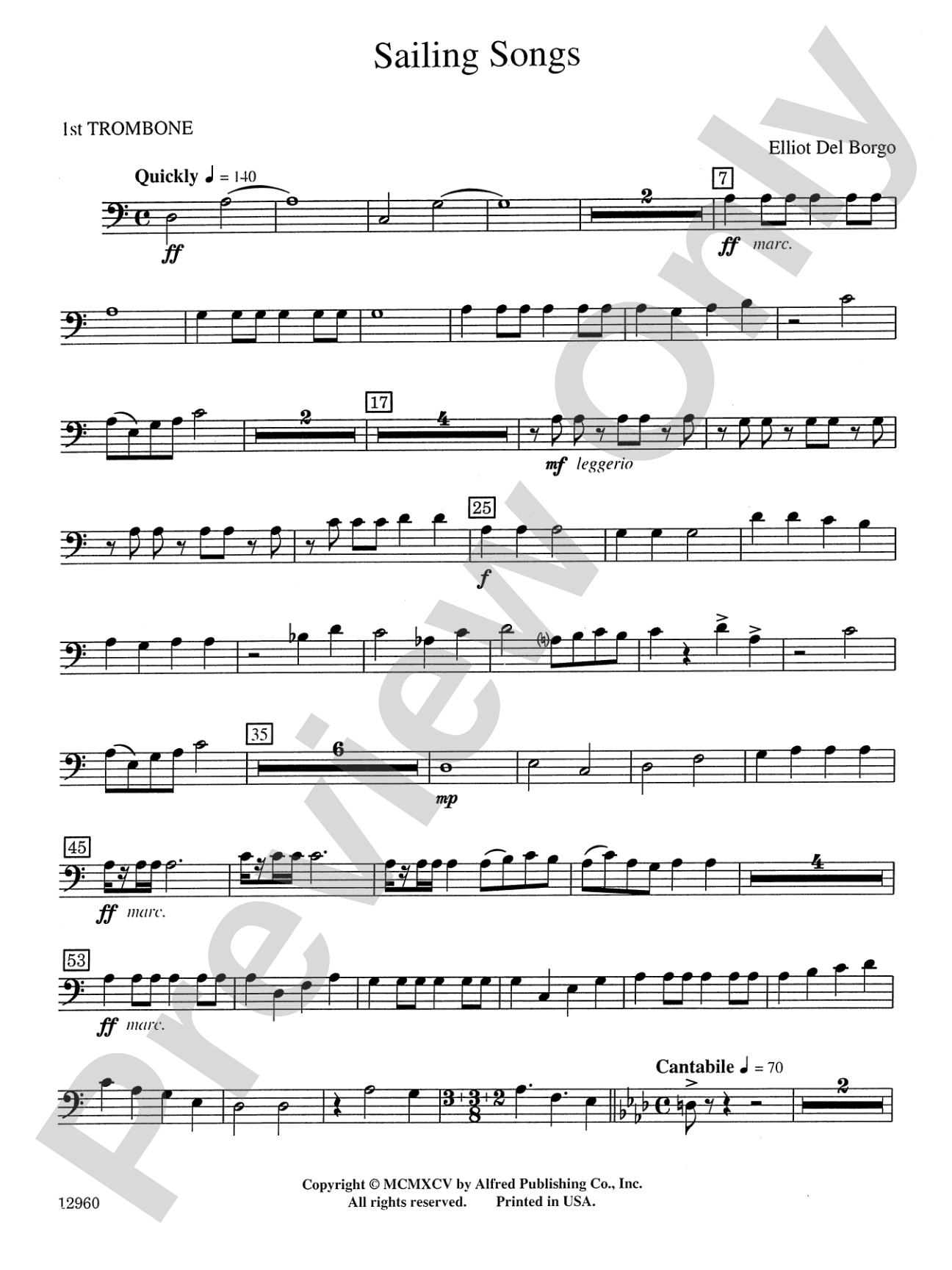 Sailing Songs: 1st Trombone
