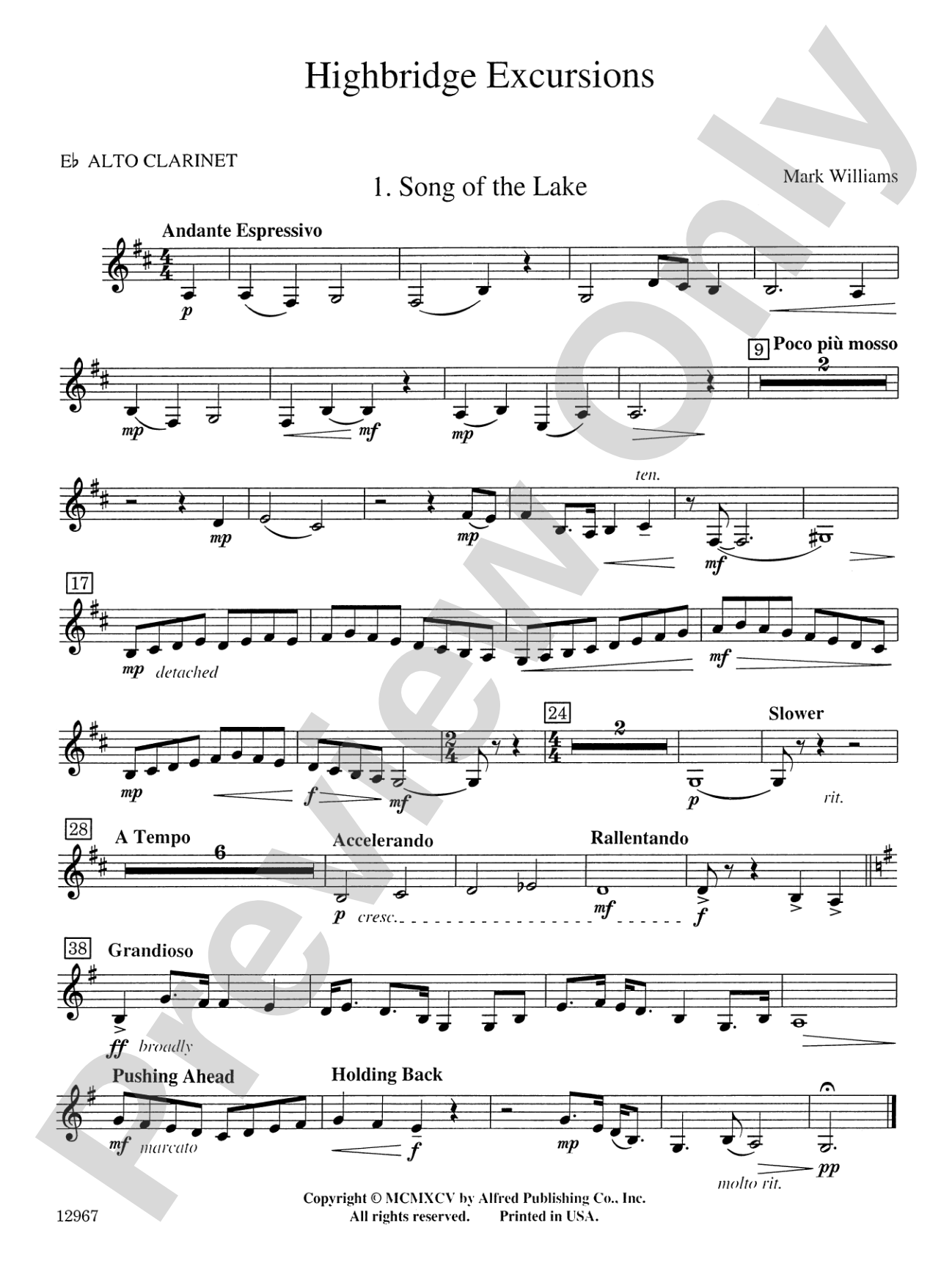 Highbridge Excursions: E-flat Alto Clarinet