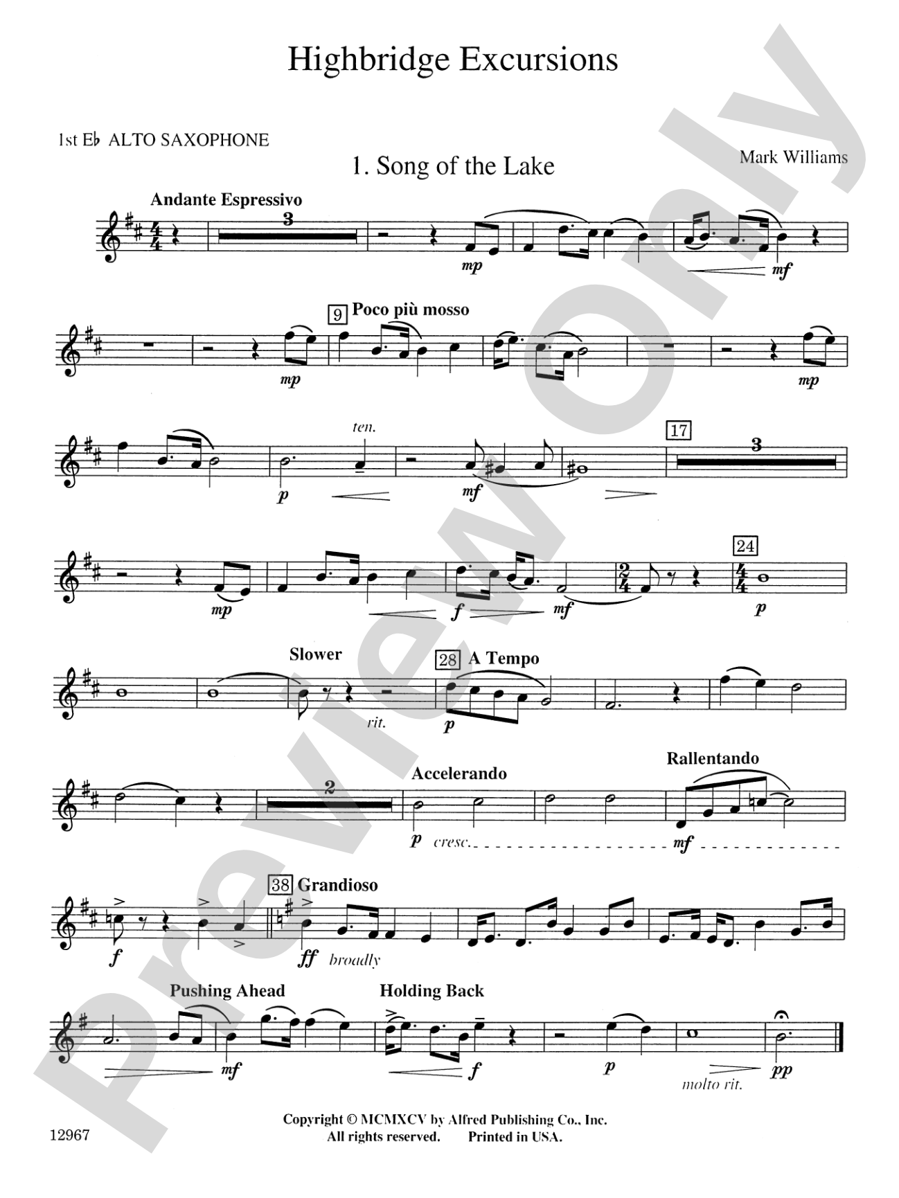 Highbridge Excursions: E-flat Alto Saxophone