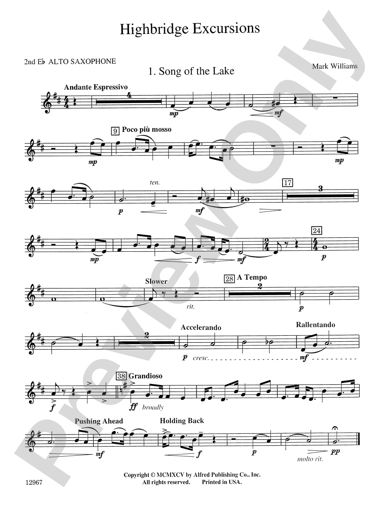 Highbridge Excursions: 2nd E-flat Alto Saxophone