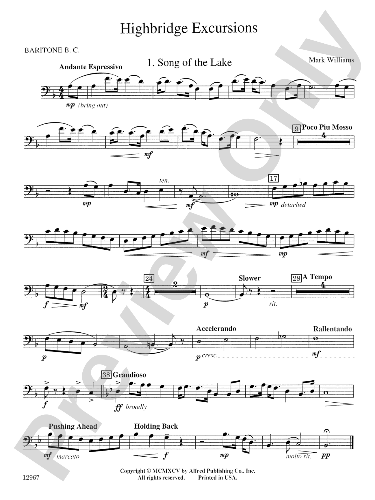 Highbridge Excursions: Baritone B.C.