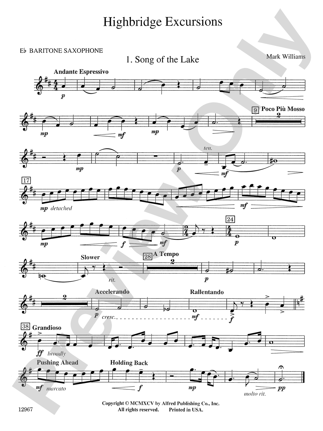 Highbridge Excursions: E-flat Baritone Saxophone