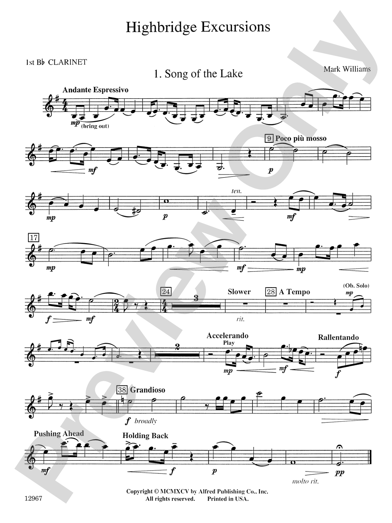 Highbridge Excursions: 1st B-flat Clarinet