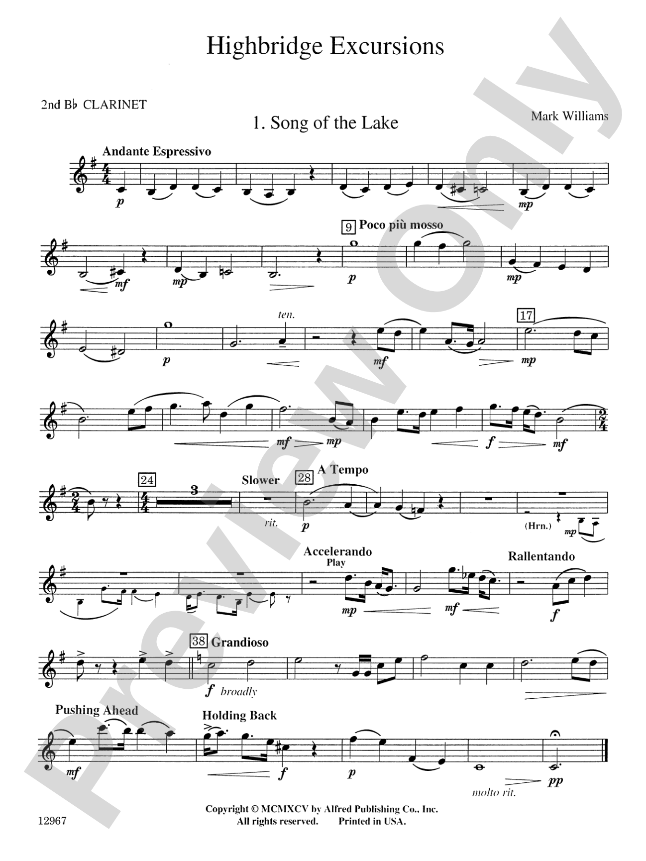 Highbridge Excursions: 2nd B-flat Clarinet