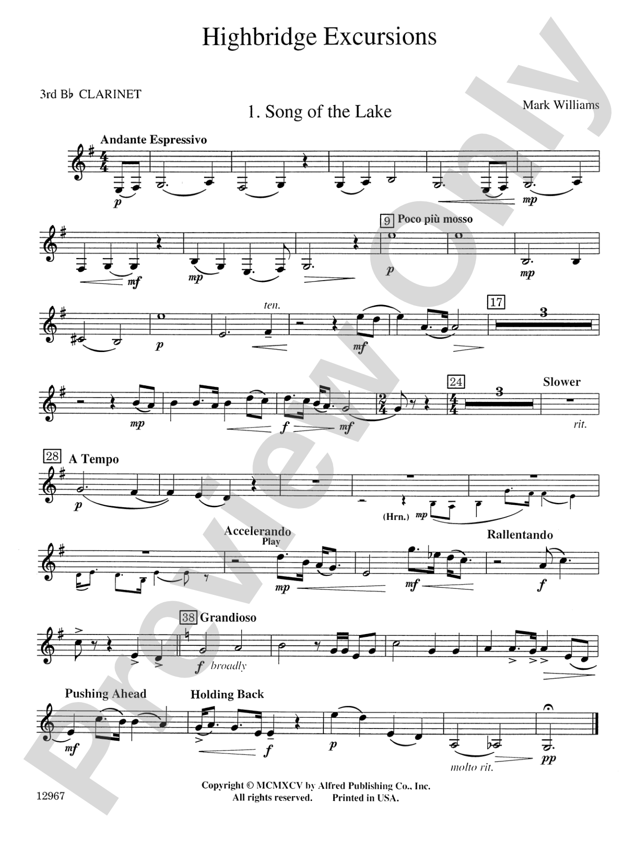 Highbridge Excursions: 3rd B-flat Clarinet