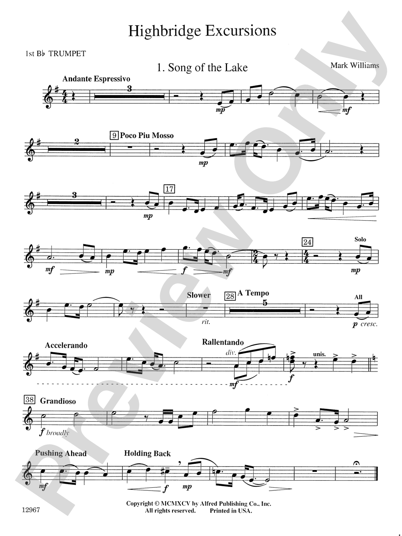 Highbridge Excursions: 1st B-flat Trumpet