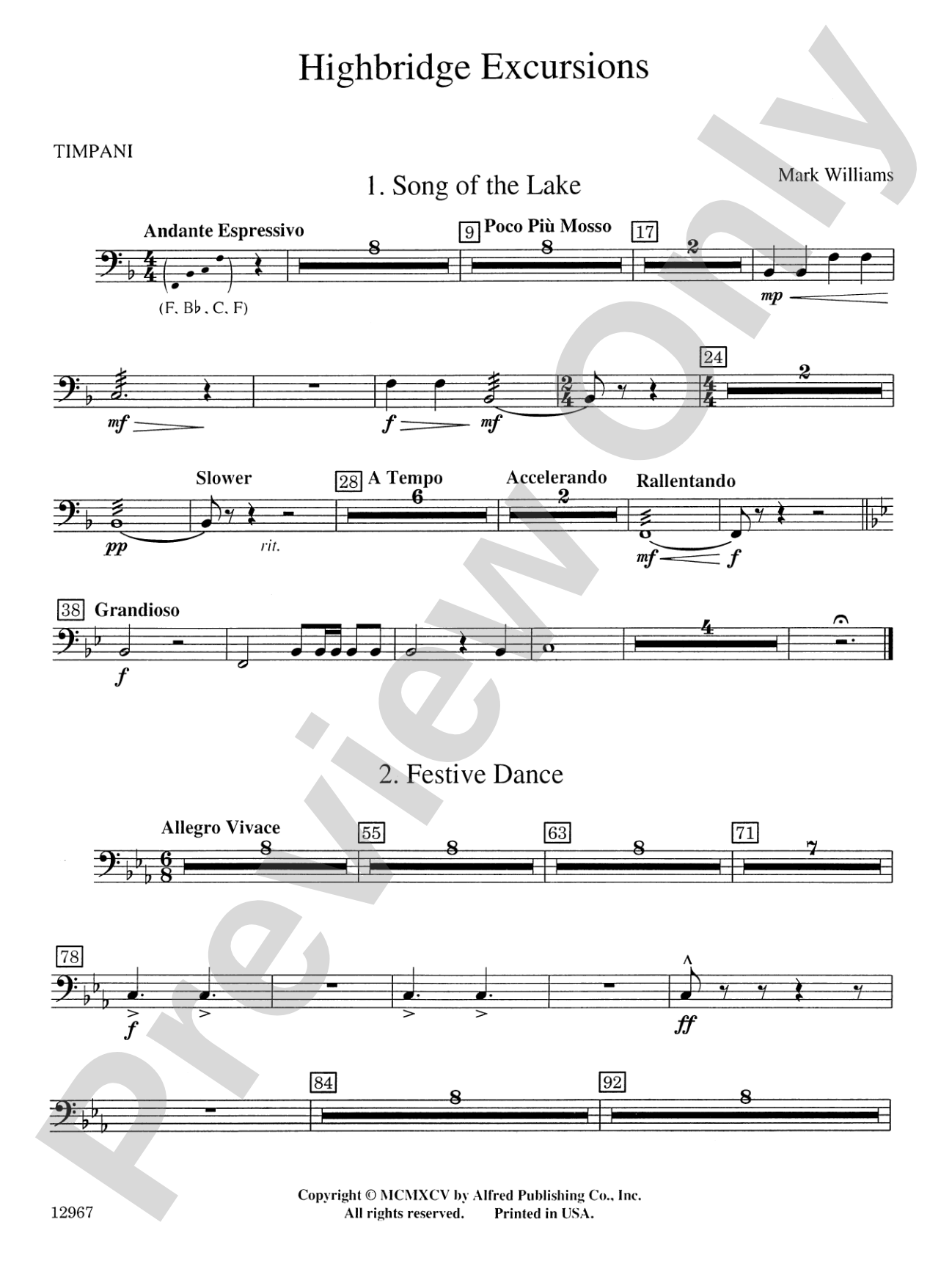 Highbridge Excursions: Timpani