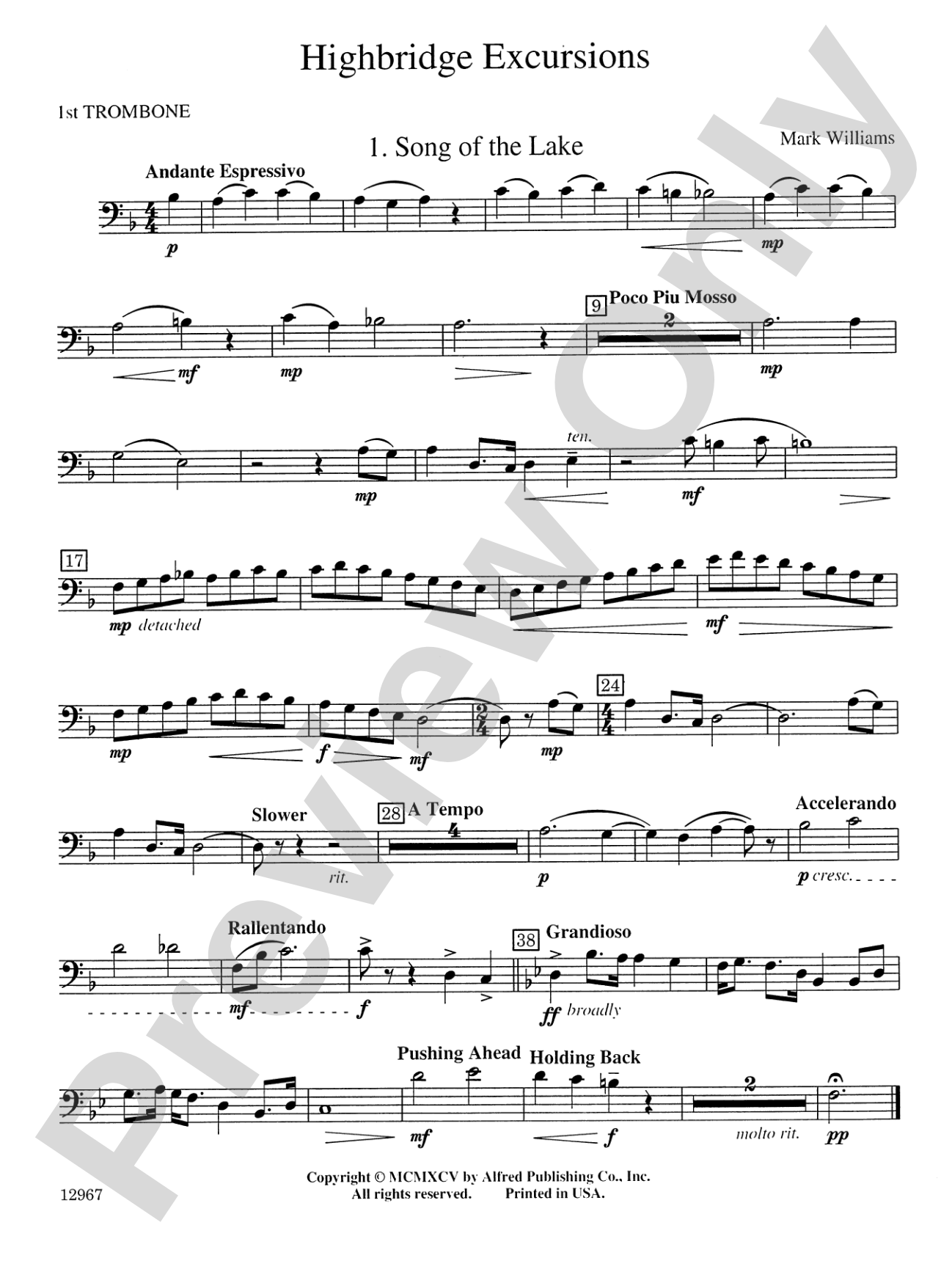 Highbridge Excursions: 1st Trombone