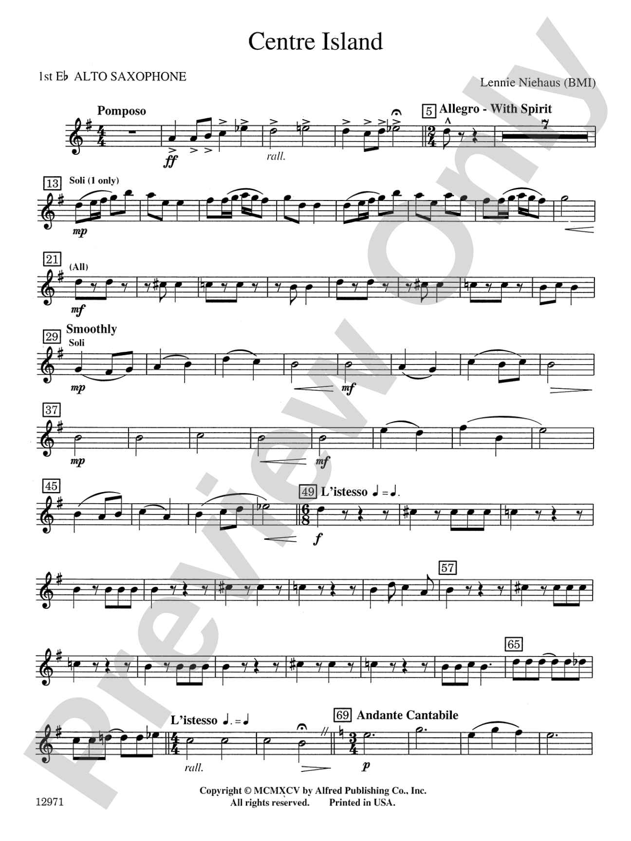 Centre Island: E-flat Alto Saxophone