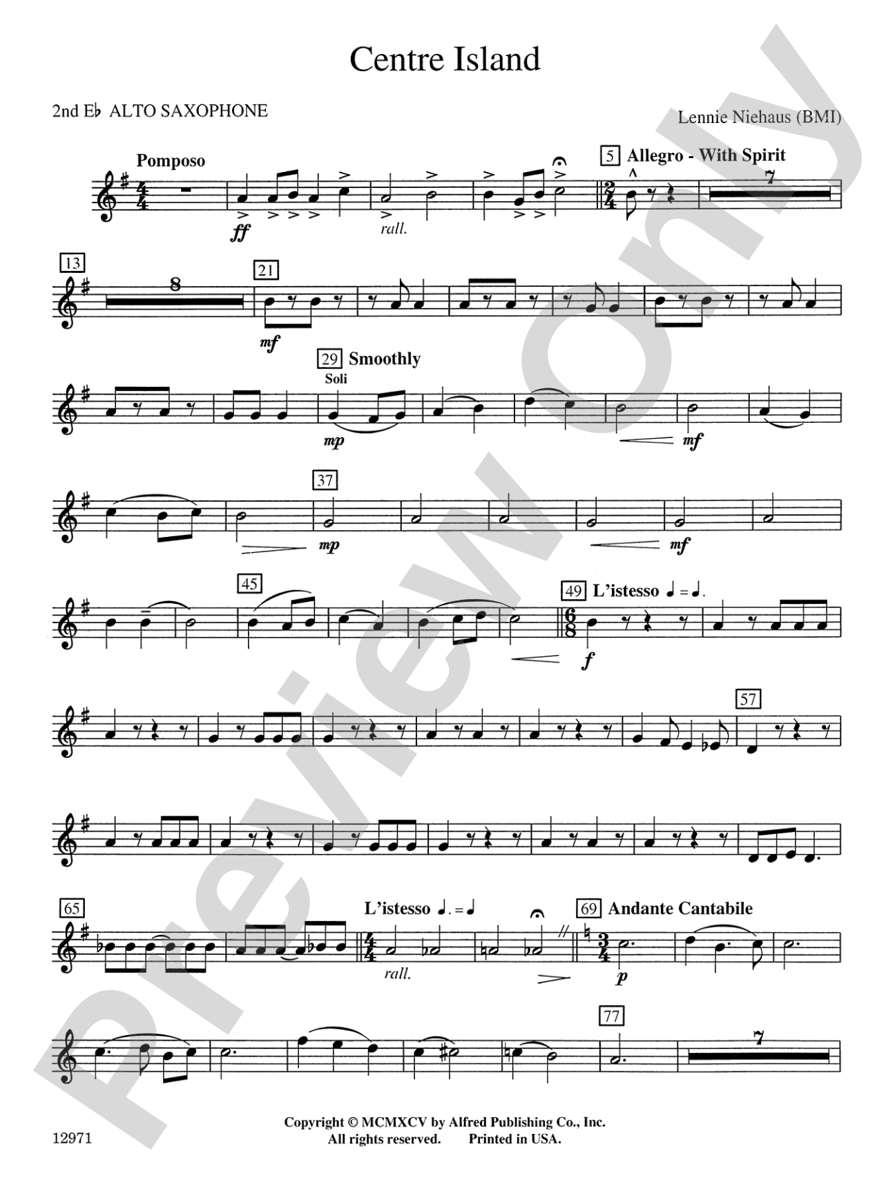 Centre Island: 2nd E-flat Alto Saxophone