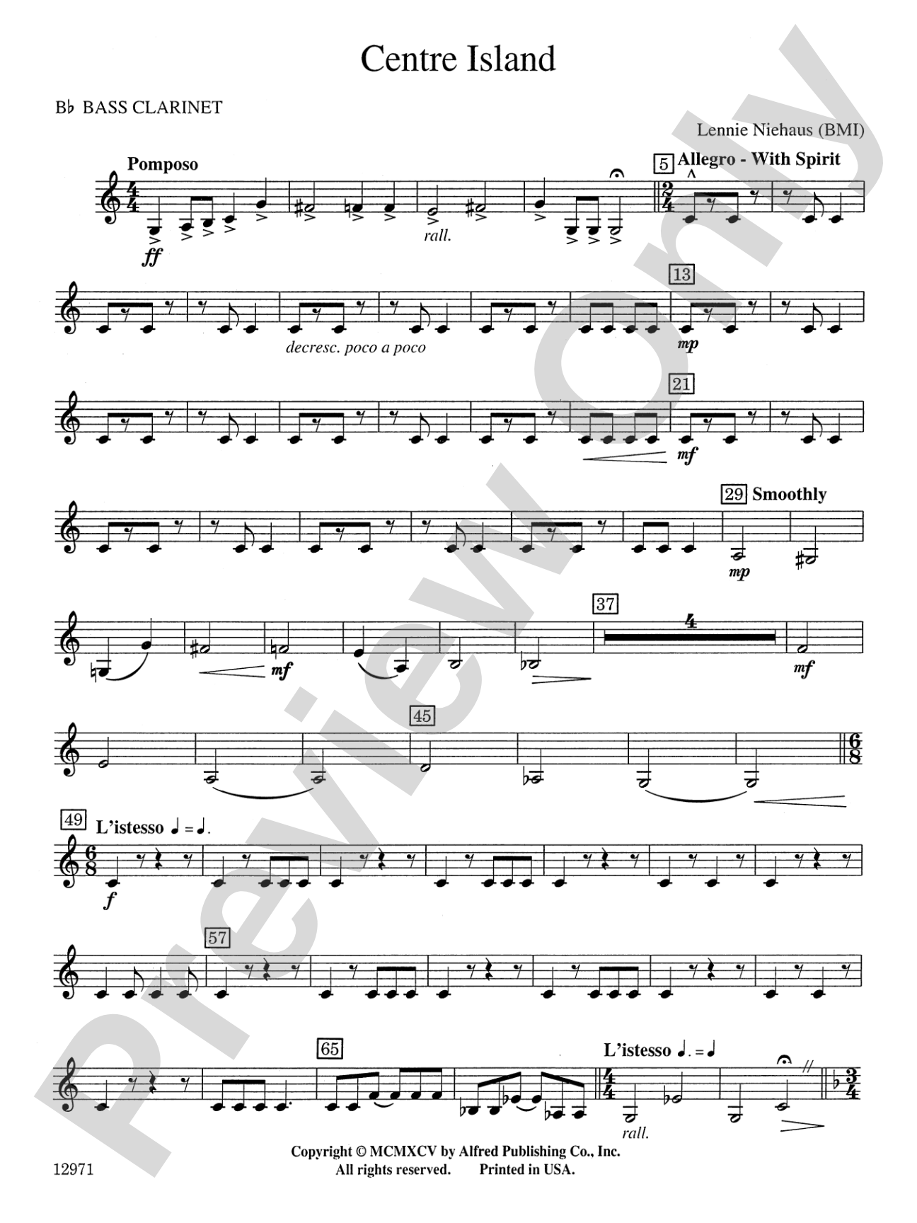 Centre Island: B-flat Bass Clarinet