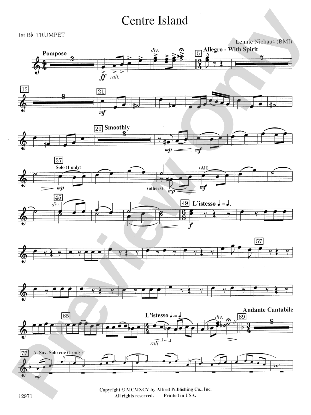 Centre Island: 1st B-flat Trumpet